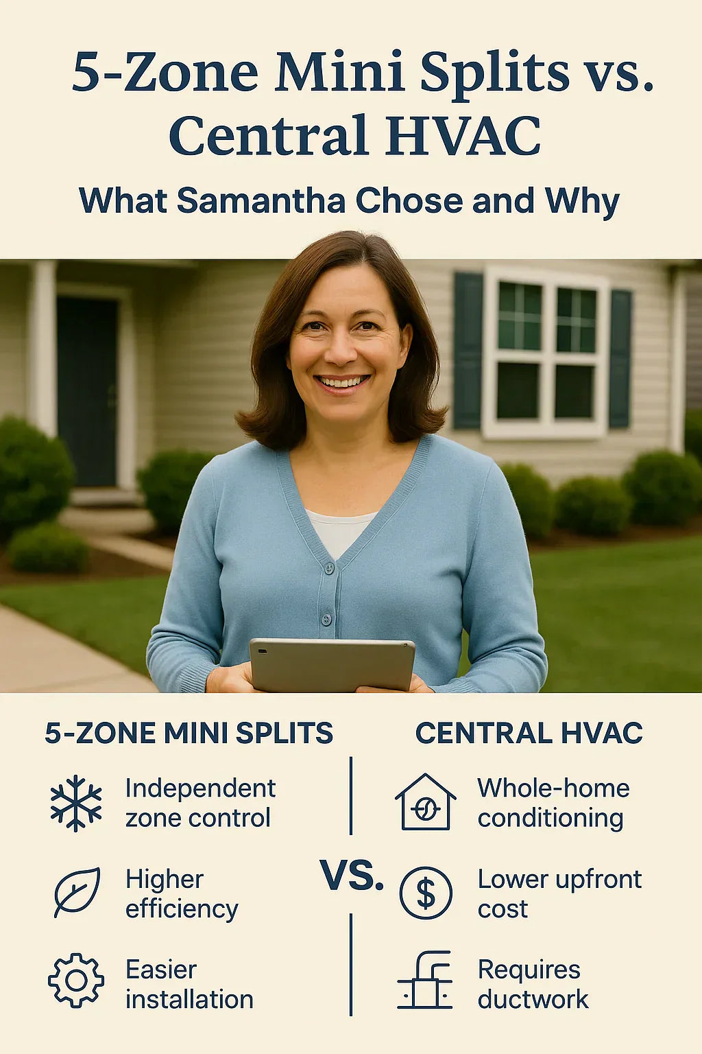 5-Zone Mini Splits vs. Central HVAC What Samantha Chose and Why