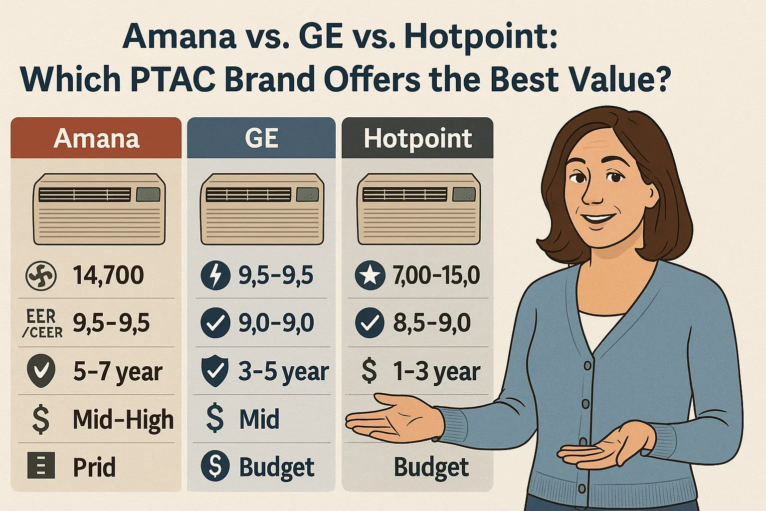 Amana vs. GE vs. Hotpoint Which PTAC Brand Offers the Best Value