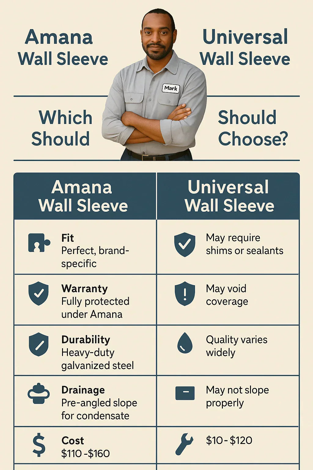 Amana vs. Universal Wall Sleeves Which Should You Choose