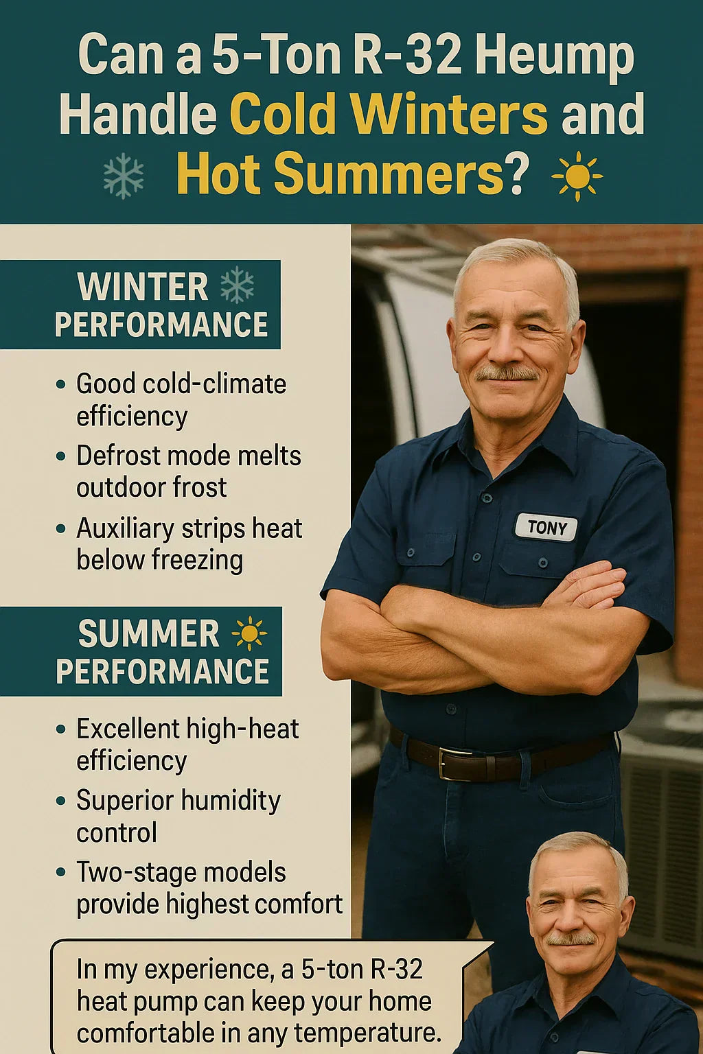 Can a 5-Ton R-32 Heat Pump Handle Cold Winters and Hot Summers