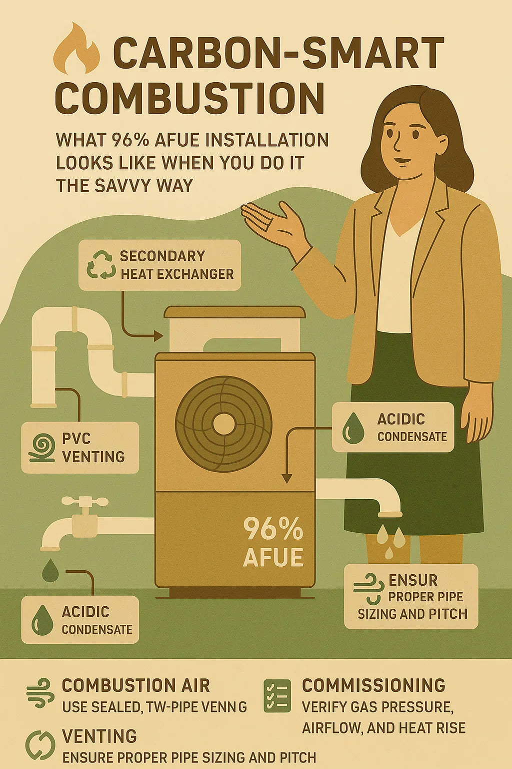 Carbon-Smart Combustion — What 96% AFUE Installation Looks Like When You Do It the Savvy Way