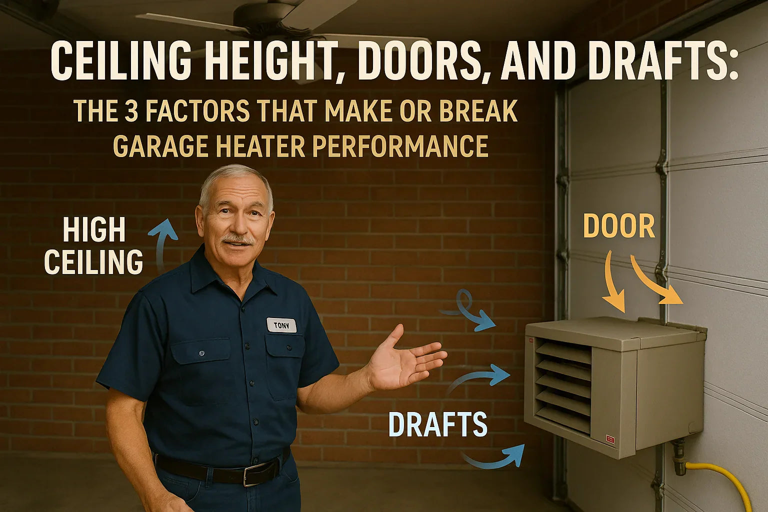Ceiling Height, Doors, and Drafts The 3 Factors That Make or Break Garage Heater Performance