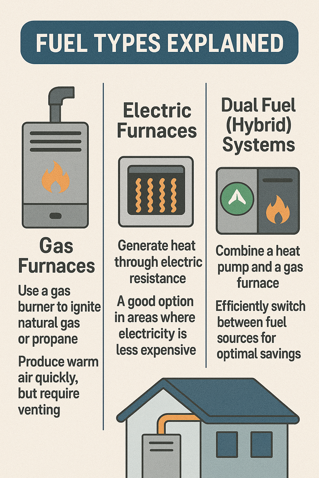 ✅ Fuel Types Explained: Gas vs. Electric vs. Dual-Fuel Furnaces