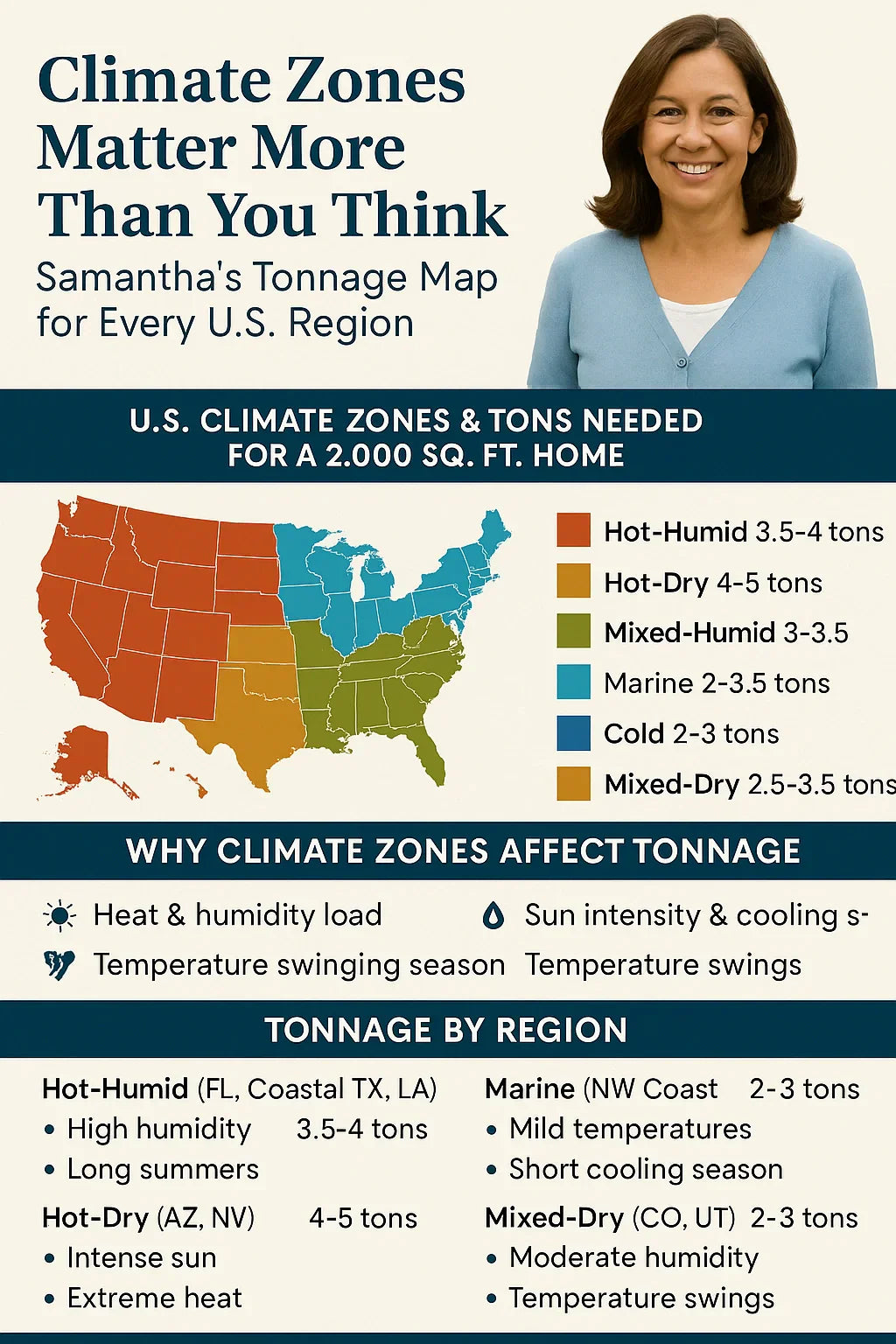 Climate Zones Matter More Than You Think — Samantha’s Tonnage Map for Every U.S. Region