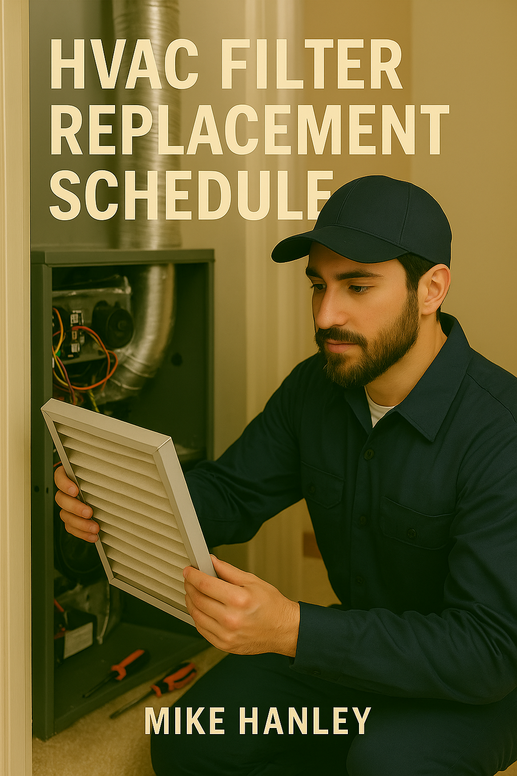 A HVAC engineer inspecting a filter for a HVAC system.