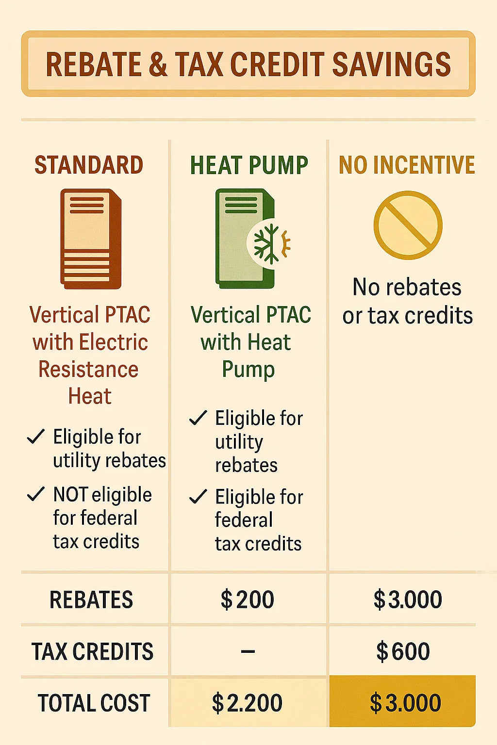 Do Vertical PTAC Units Qualify for Rebates or Tax Credits in 2025
