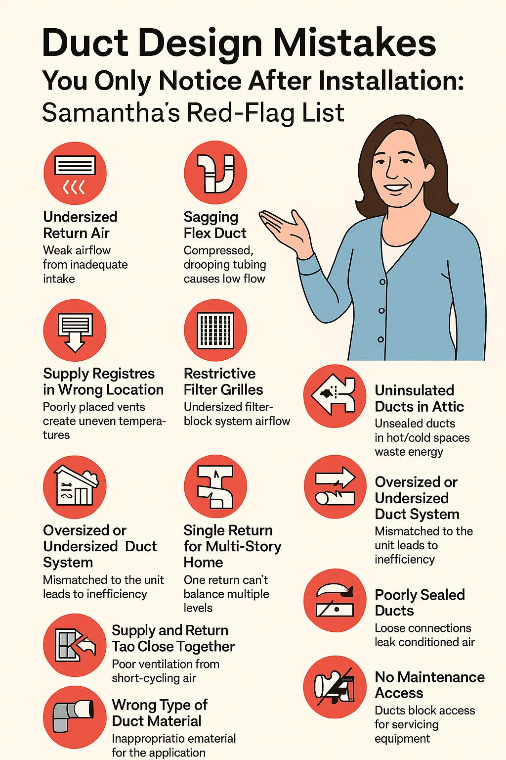 Duct Design Mistakes You Only Notice After Installation Samantha’s Red-Flag List