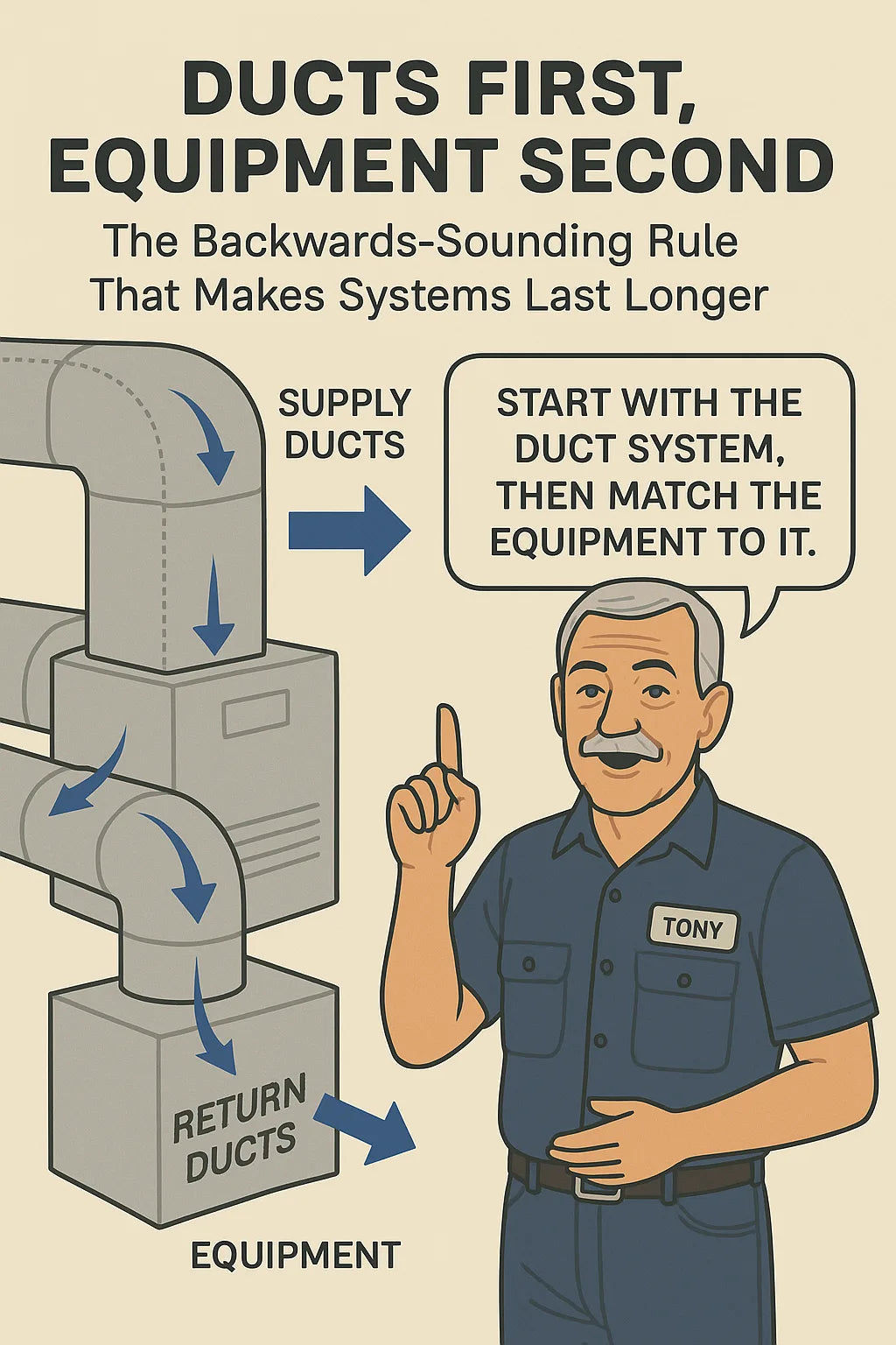 Ducts First, Equipment Second — The Backwards-Sounding Rule That Makes Systems Last Longer
