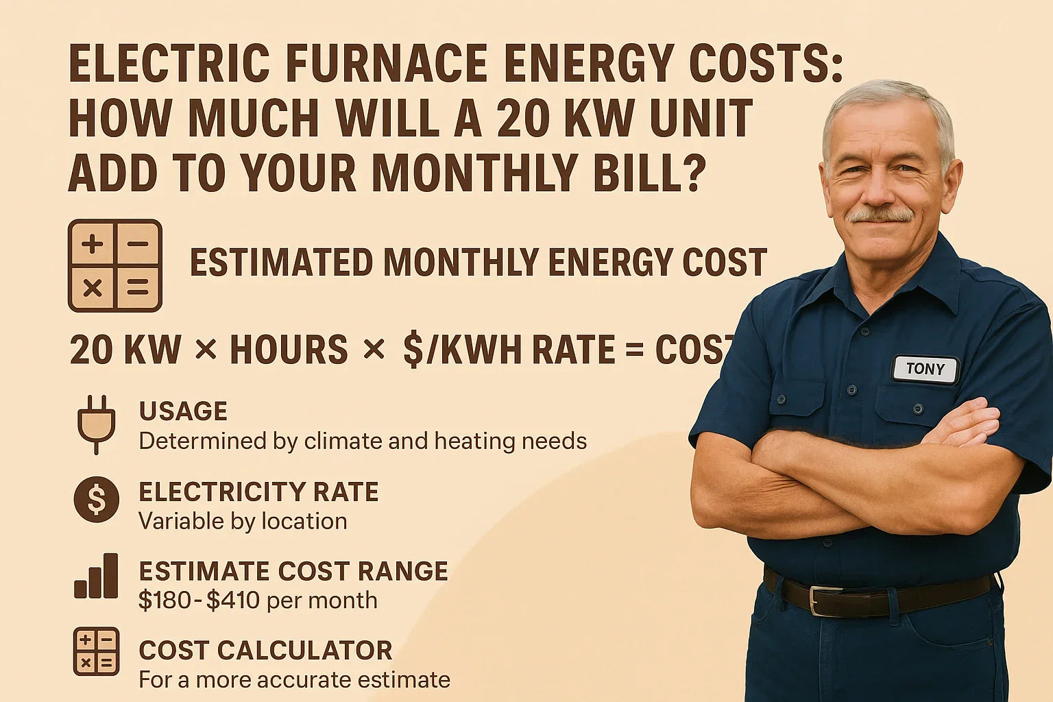 Electric Furnace Energy Costs: How Much Will a 20 kW Unit Add to Your Monthly Bill?
