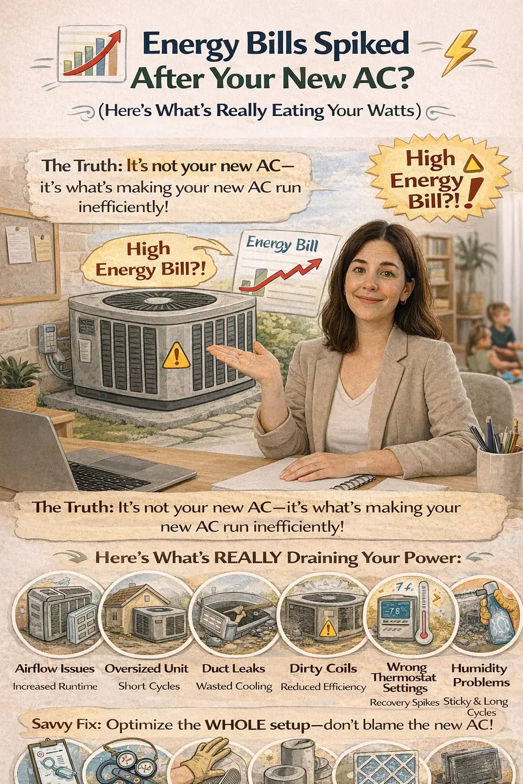 Energy Bills Spiked After Your New AC Here’s What’s Really Eating Your Watts