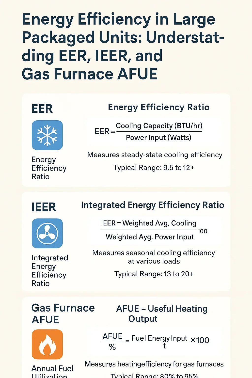 Energy Efficiency in Large Packaged Units: Understanding EER, IEER, and Gas Furnace AFUE