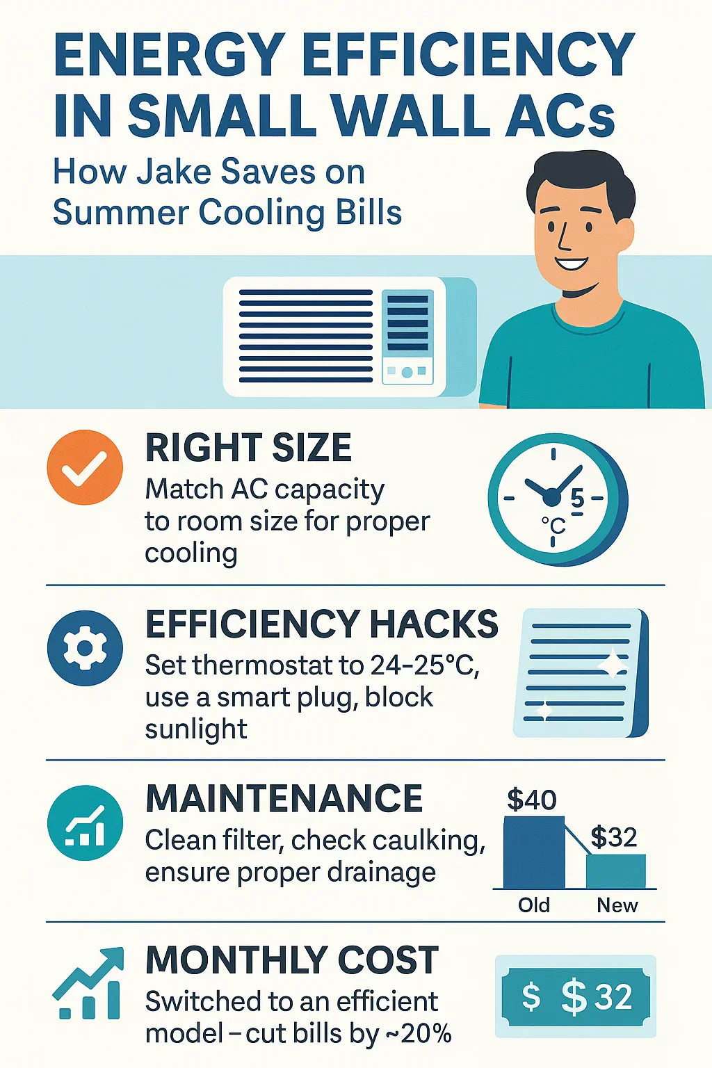 Energy Efficiency in Small Wall ACs: How Jake Saves on Summer Cooling Bills