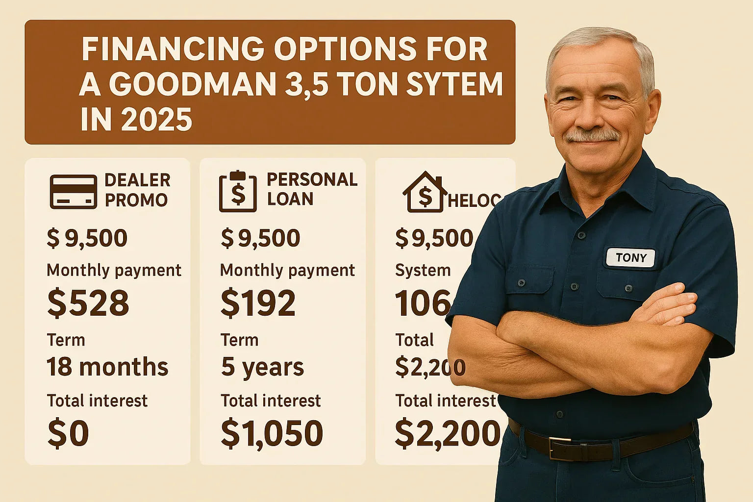 Financing Options for a Goodman 3.5 Ton System in 2025
