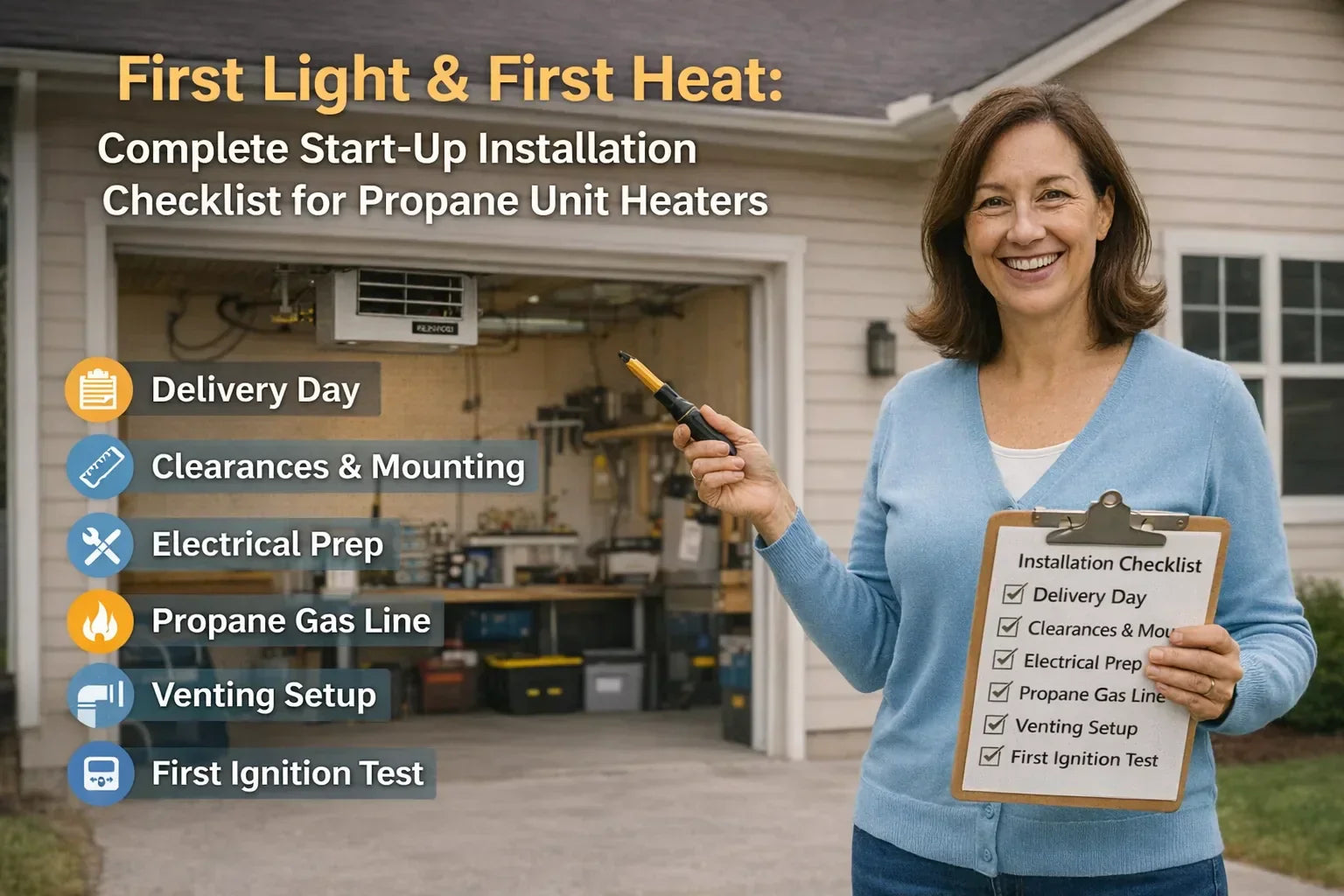 First Light & First Heat The Complete Start-Up Installation Checklist for Propane Unit Heaters