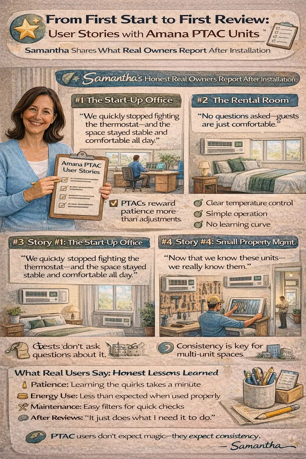 From First Start to First Review User Stories with Amana PTAC Units