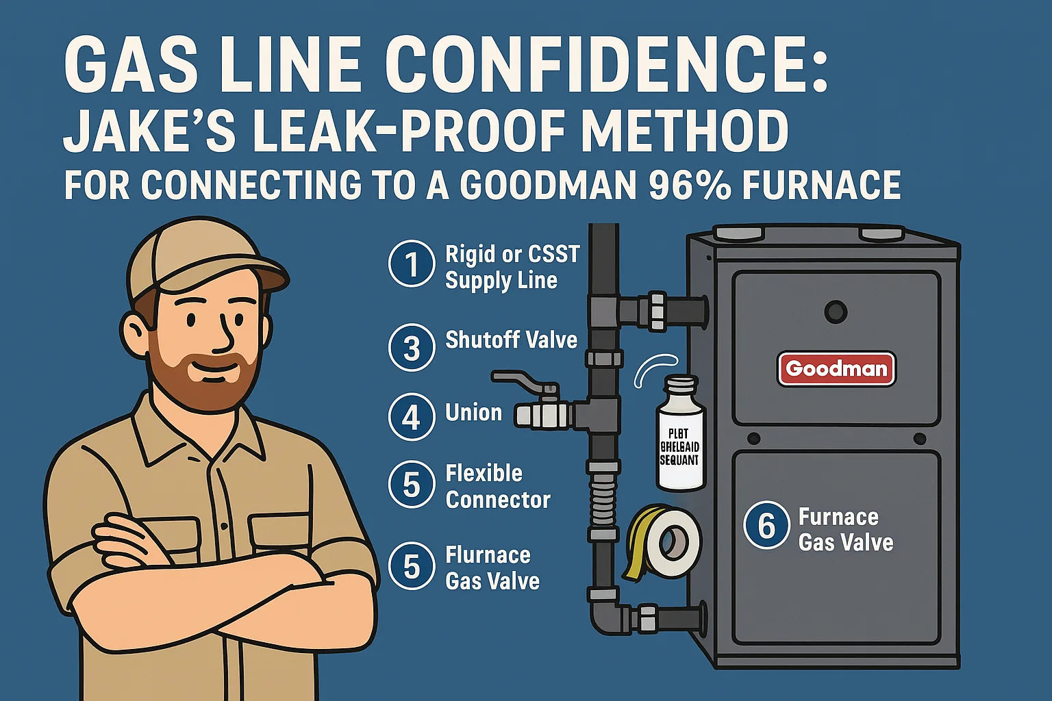 Gas Line Confidence Jake’s Leak-Proof Method for Connecting to a Goodman 96% Furnace