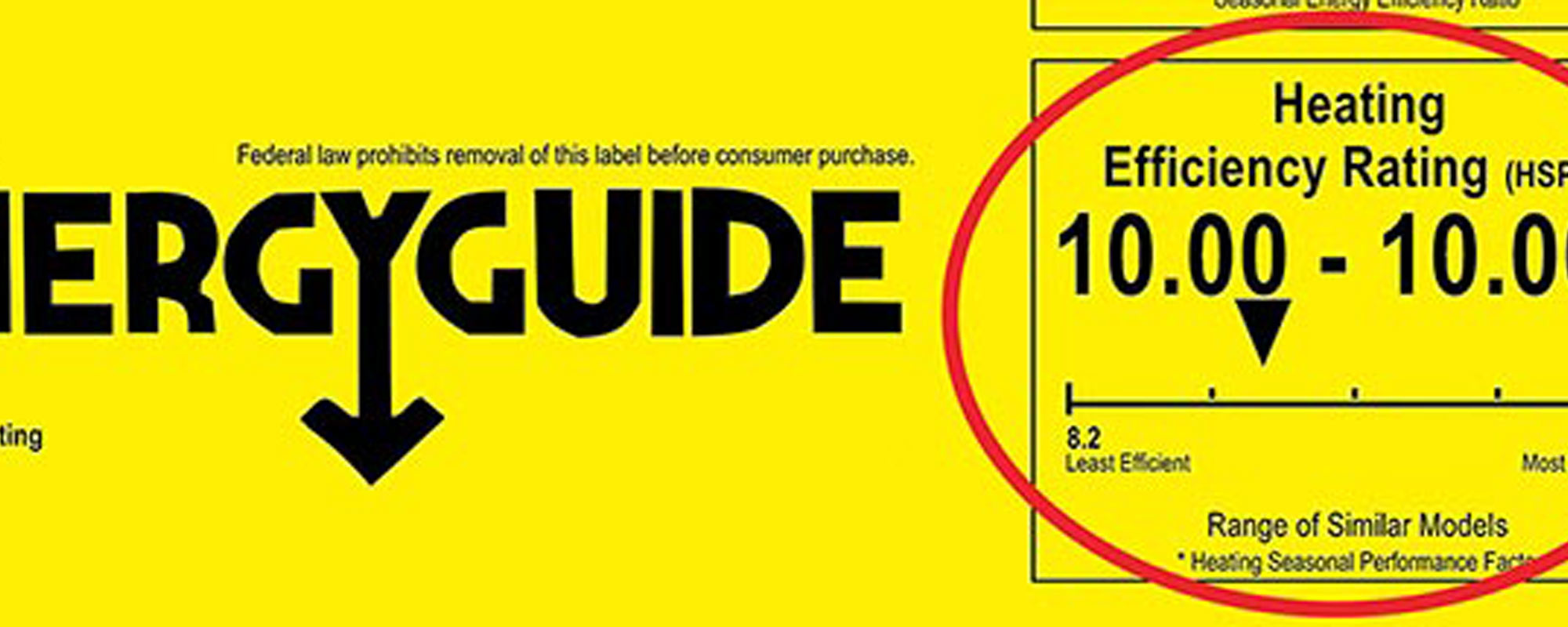 HSPF heating efficiency rating on energyguide label