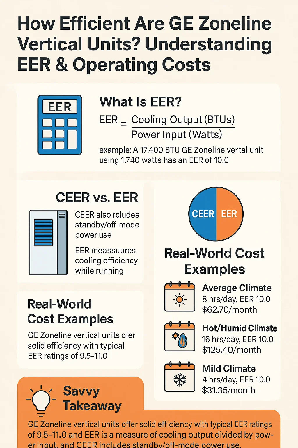 How Efficient Are GE Zoneline Vertical Units? Understanding EER & Operating Costs