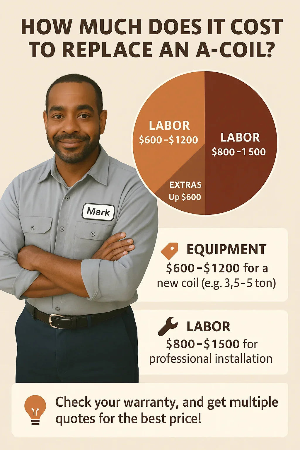 How Much Does It Cost to Replace an A-Coil Equipment, Labor & Warranty