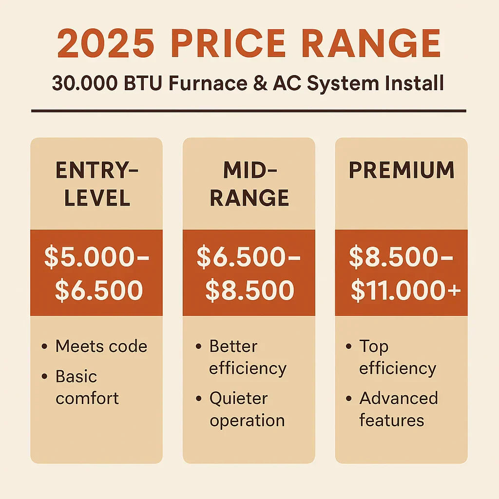 How Much Does a 30,000 BTU Furnace & AC System Cost in 2025