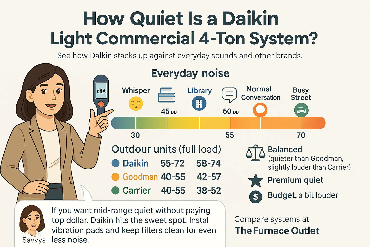 How Quiet Is a Daikin Light Commercial System Noise Levels Compared
