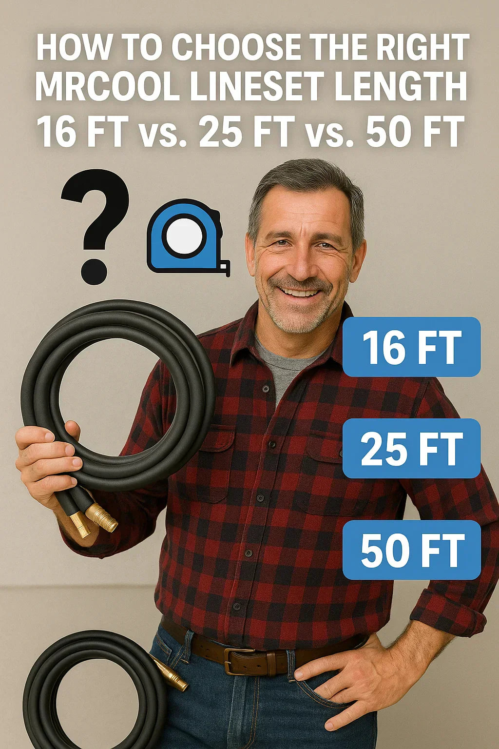 How to Choose the Right MRCOOL Lineset Length — 16 ft vs. 25 ft vs. 50 ft