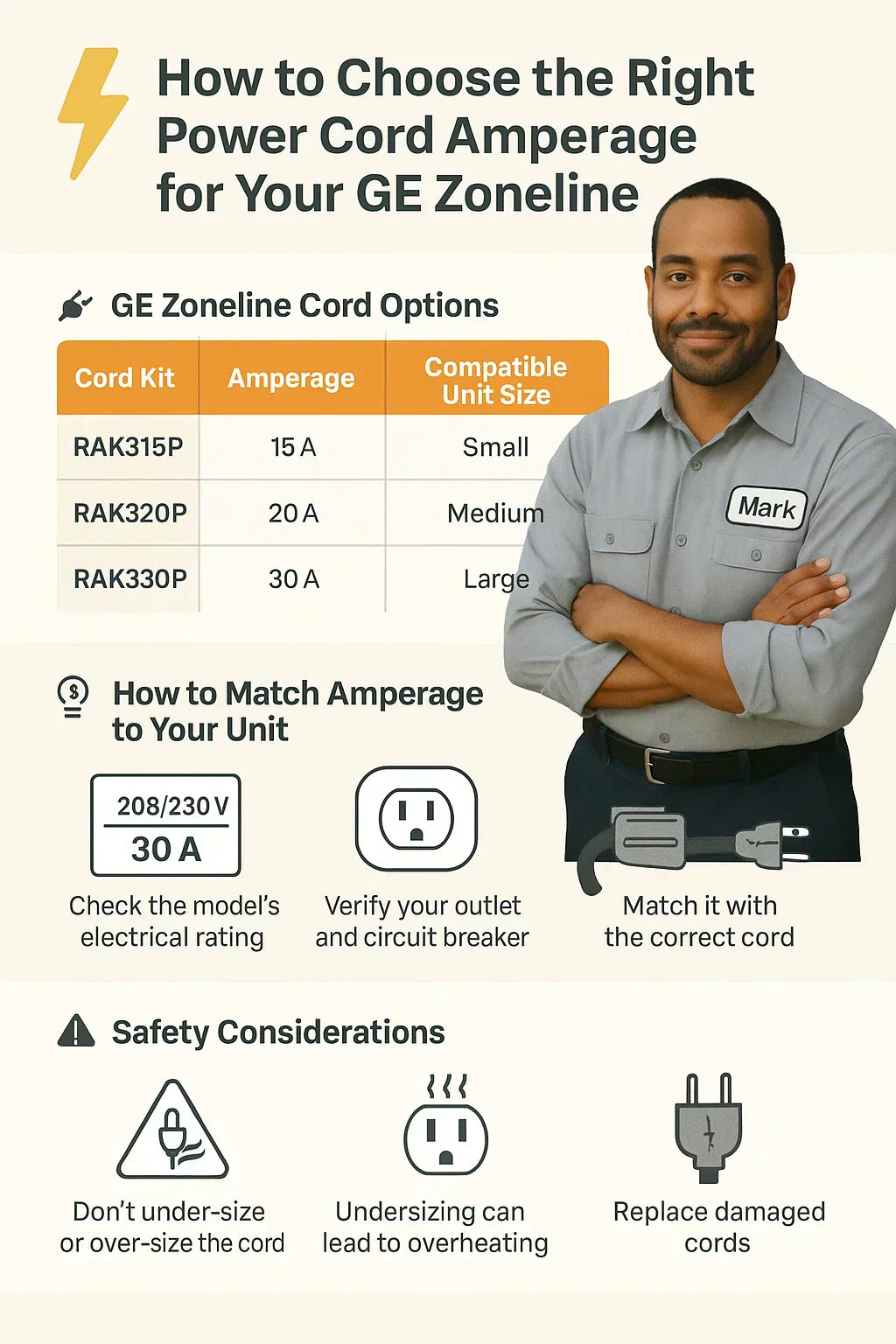 How to Choose the Right Power Cord Amperage for Your GE Zoneline