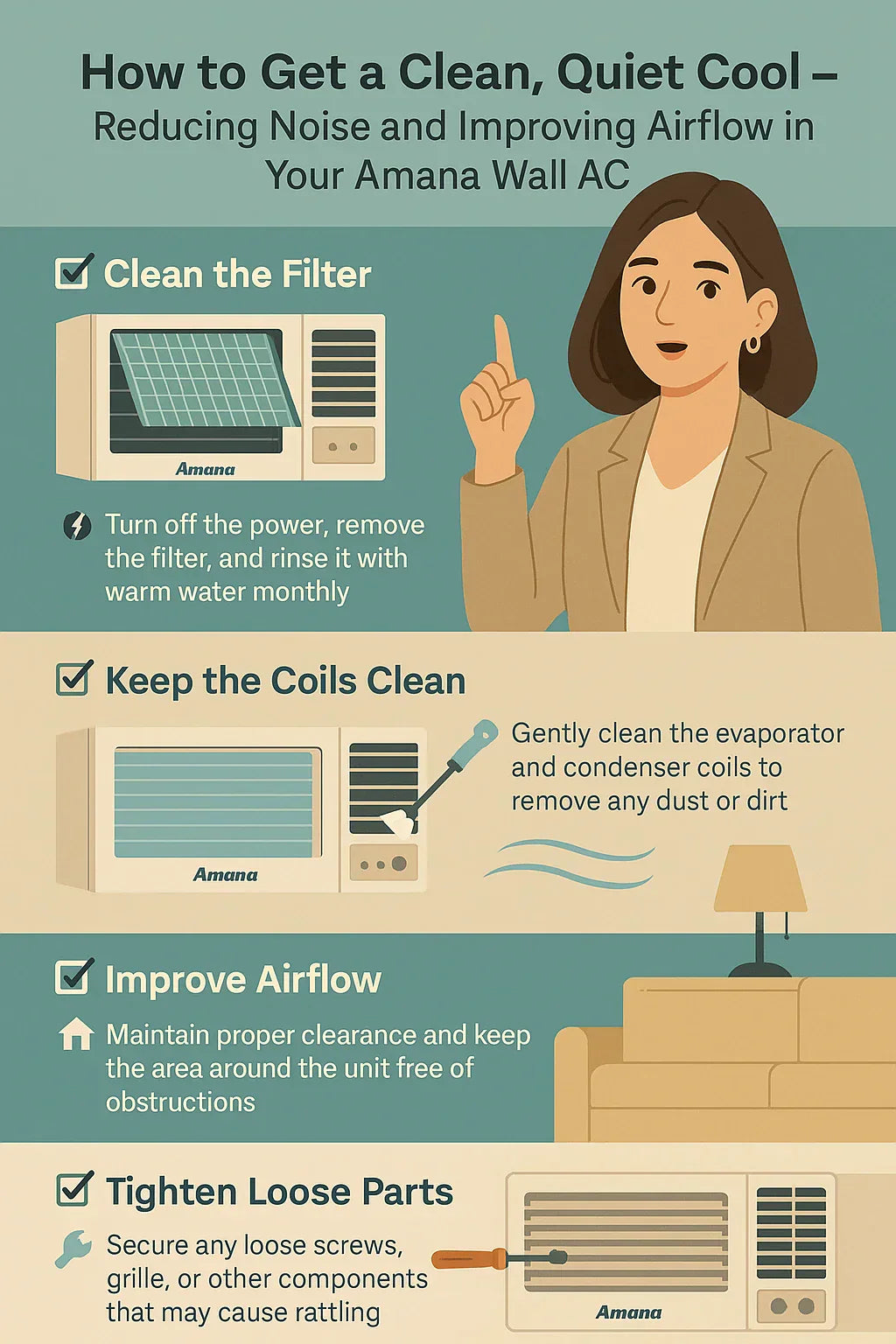 How to Get a Clean, Quiet Cool — Reducing Noise and Improving Airflow in Your Amana Wall AC