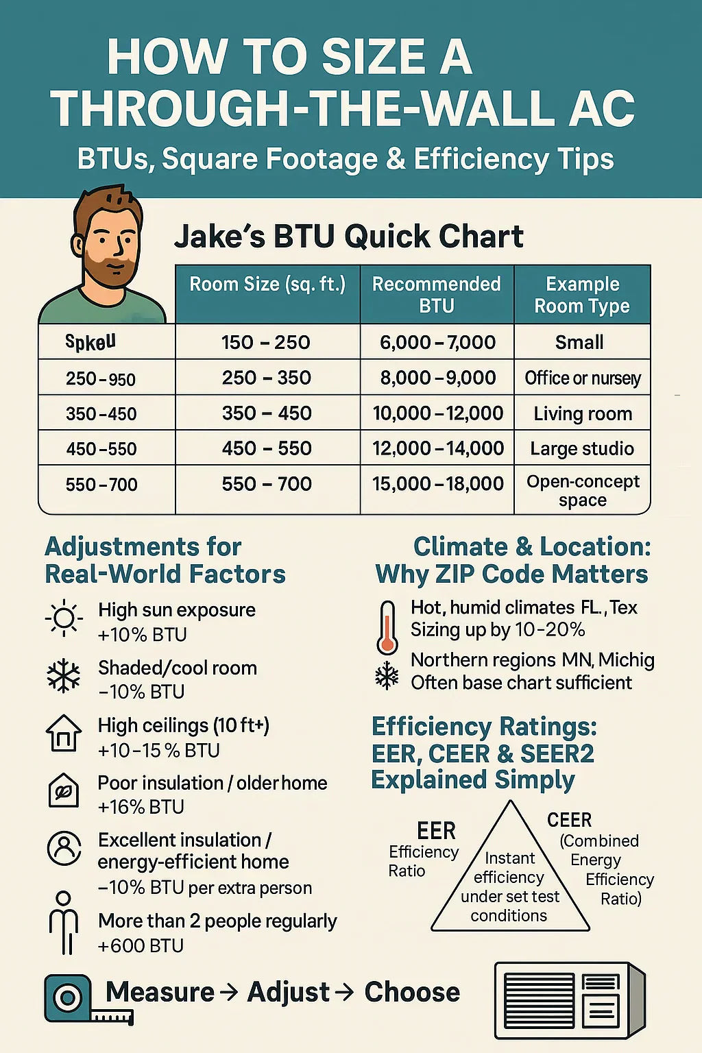How to Size a Through-the-Wall AC BTUs, Square Footage & Efficiency Tips