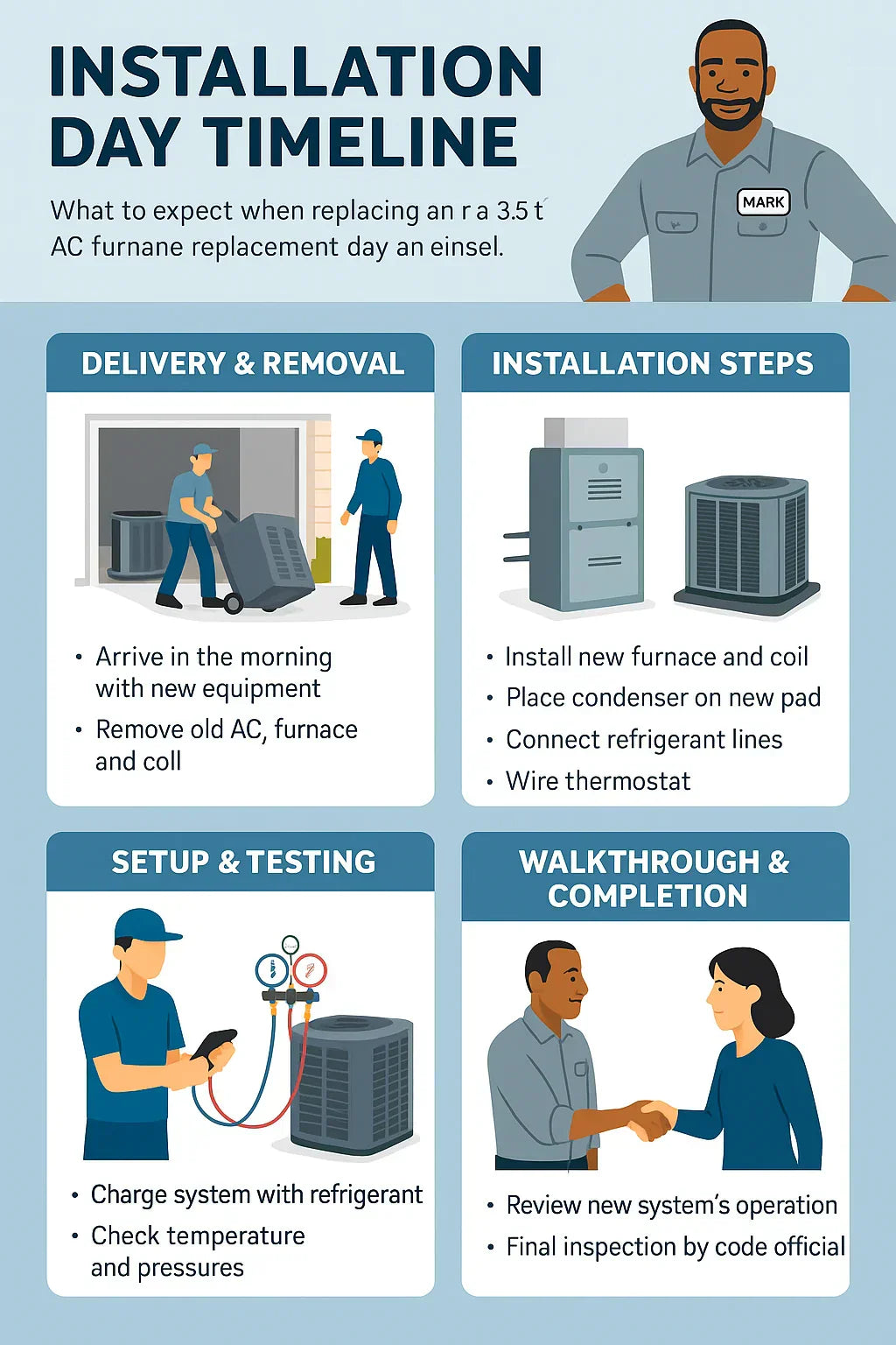 Installation Checklist What to Expect When Replacing Your Old System with a 3.5 Ton AC and Furnace