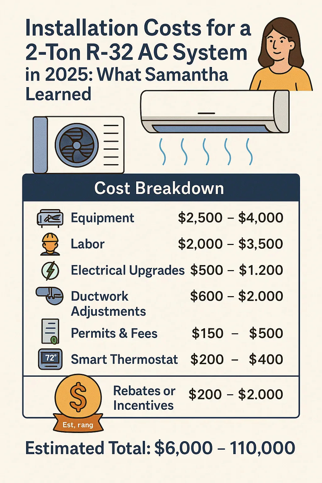 Installation Costs for a 2‑Ton R‑32 AC System in 2025 What Samantha Learned