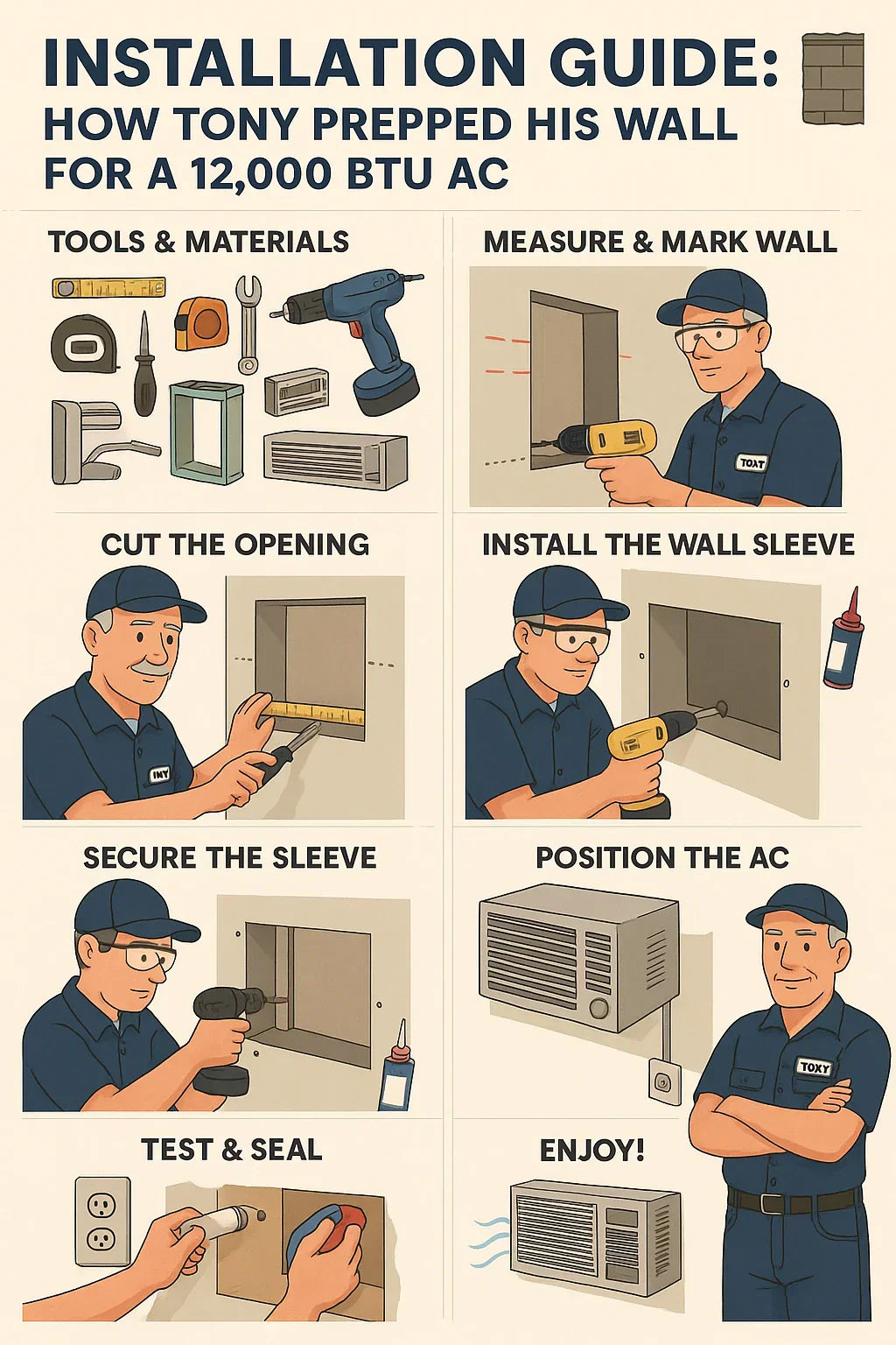 Installation Guide How Tony Prepped His Wall for a 12,000 BTU AC