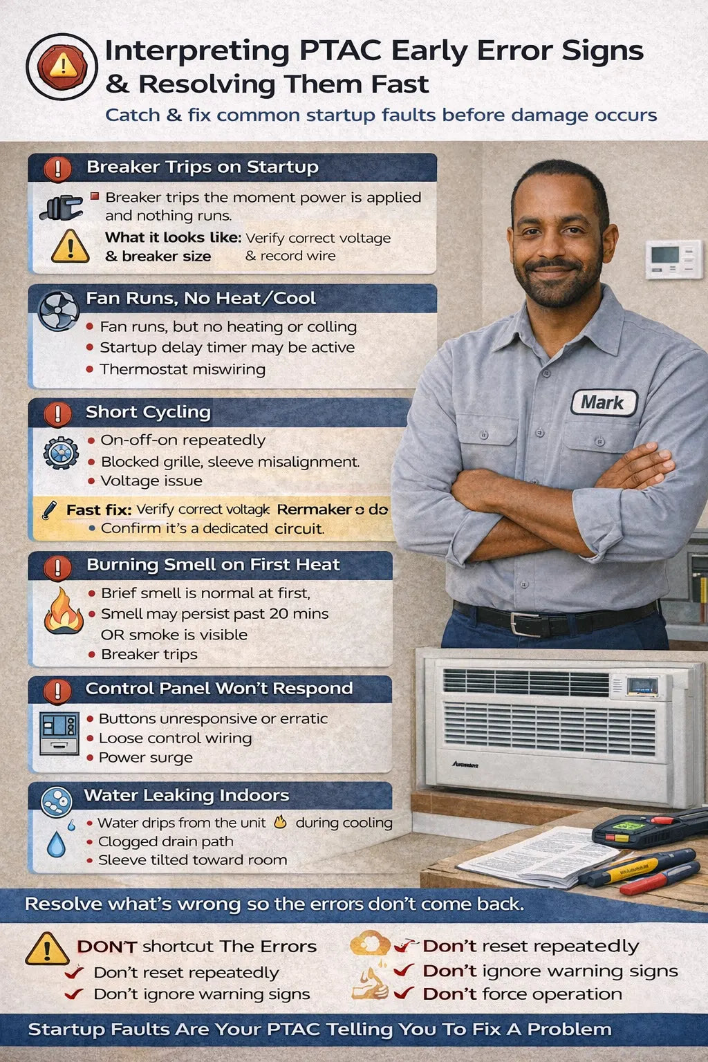 Interpret the PTAC’s early error signs and resolve them fast — much of this centers around startup faults.