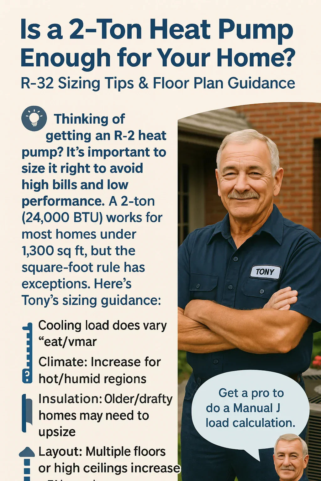Is a 2-Ton Heat Pump Enough for Your Home R-32 Sizing Tips & Floor Plan Guidance