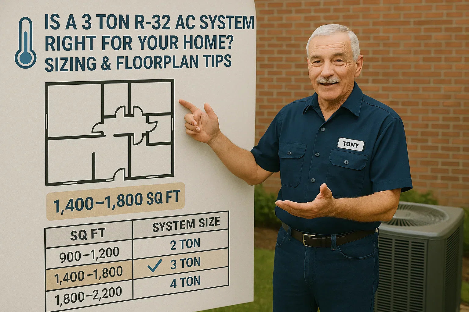 Is a 3 Ton R-32 AC System Right for Your Home Sizing & Floorplan Tips