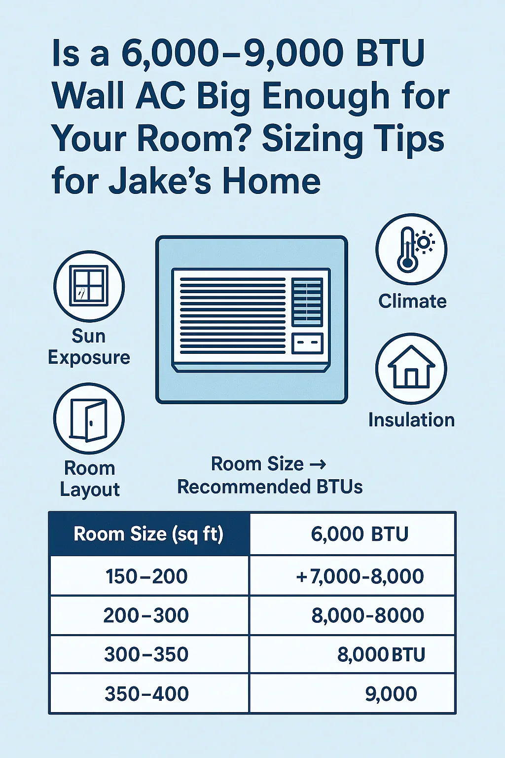 Is a 6,000–9,000 BTU Wall AC Big Enough for Your Room Sizing Tips for Jake’s Home