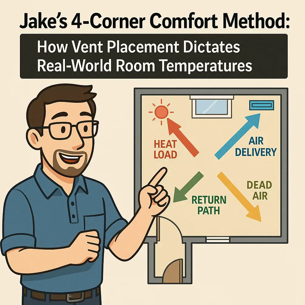 Jake’s 4-Corner Comfort Method How Vent Placement Dictates Real-World Room Temperatures