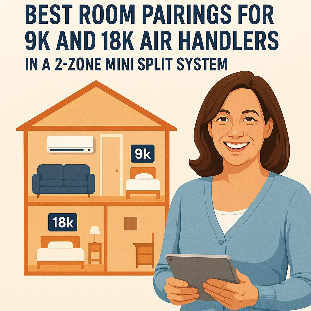 Layout Planning Best Room Pairings for 9k and 18k Air Handlers in a 2-Zone Mini Split System