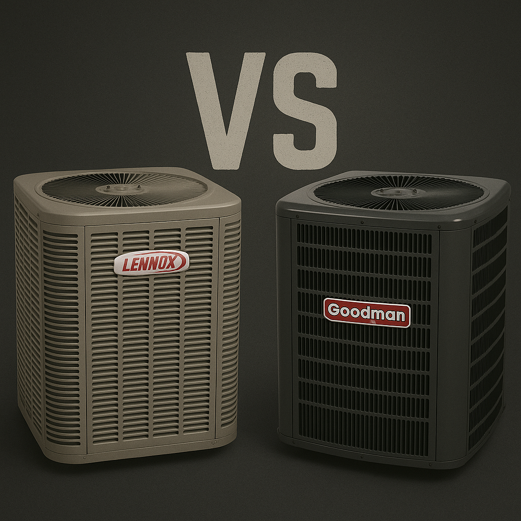 Lennox and Goodman 3-ton central air conditioning system