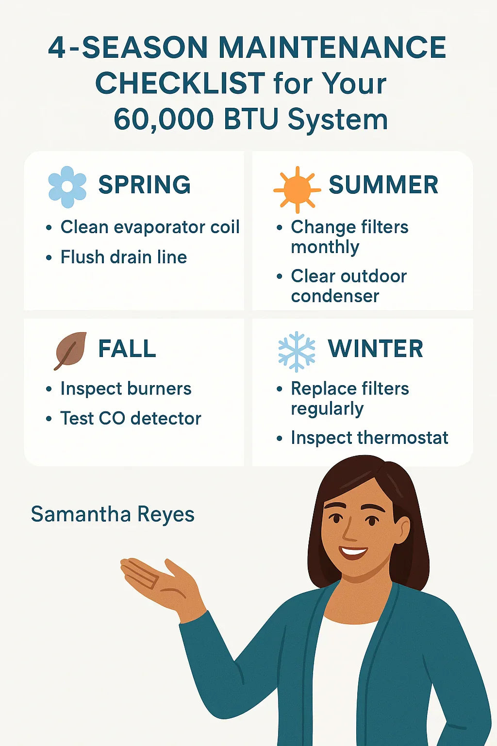 Maintenance Checklist Filters, Coils, Drains & Seasonal Care for Your 60,000 BTU System