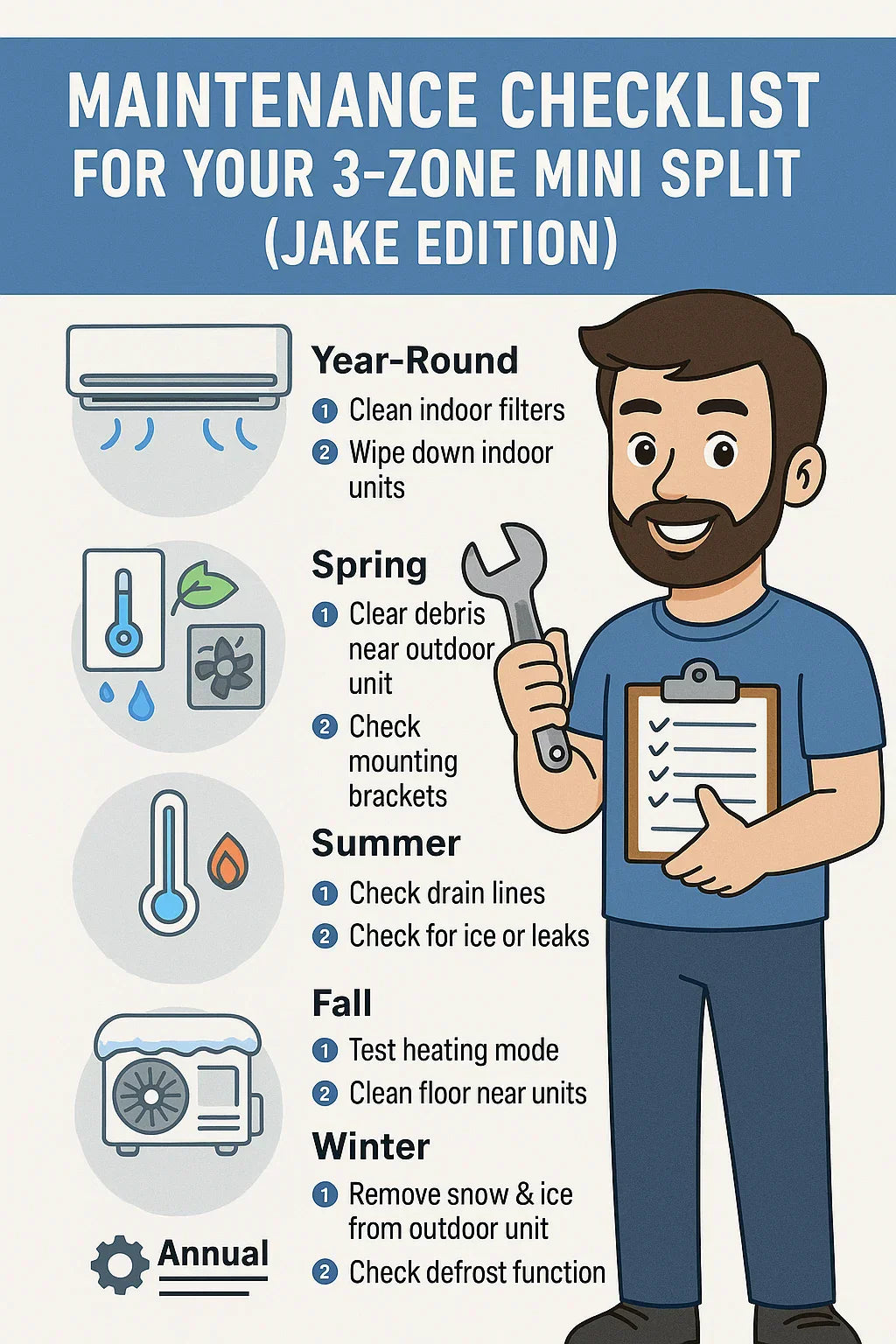 Maintenance Checklist for Your 3-Zone Mini Split (Jake Edition)