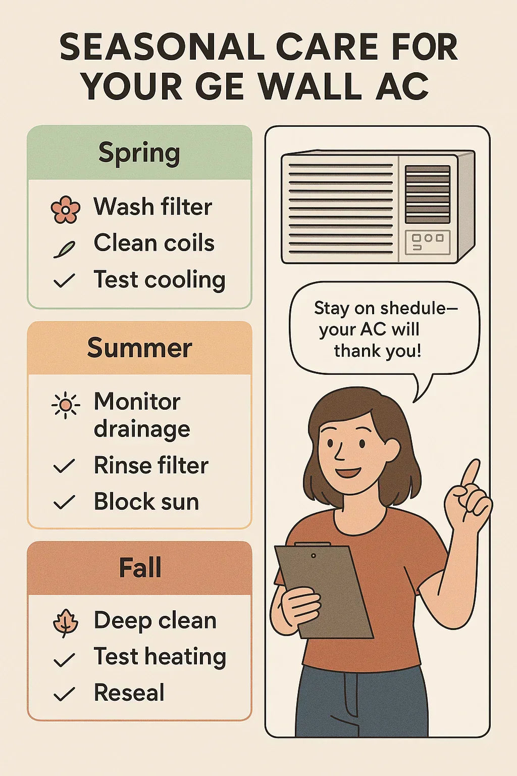 Maintenance Checklist for Your GE 12,000 BTU Filters, Coils & Seasonal Care