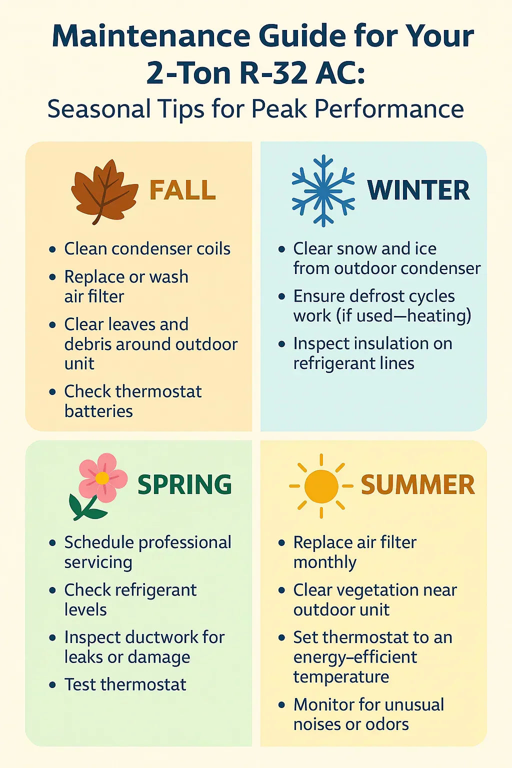Maintenance Guide for Your 2-Ton R-32 AC Seasonal Tips for Peak Performance