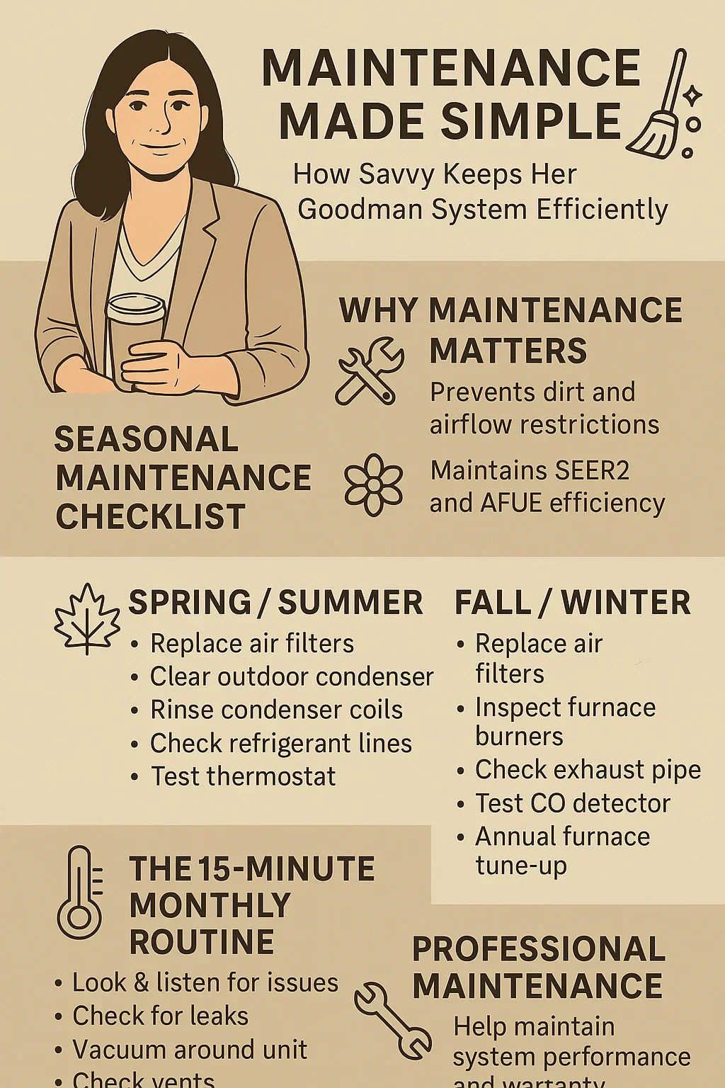 Maintenance Made Simple — How Savvy Keeps Her Goodman System Running Efficiently