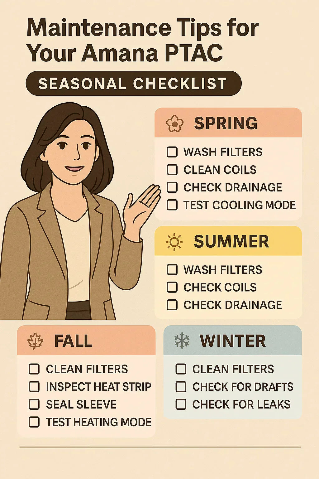 Maintenance Tips for Your Amana PTAC Filters, Coils & Seasonal Care