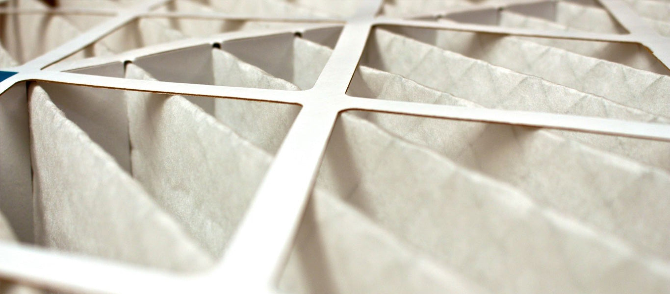 closeup of MERV rated air filter for air conditioner HVAC system