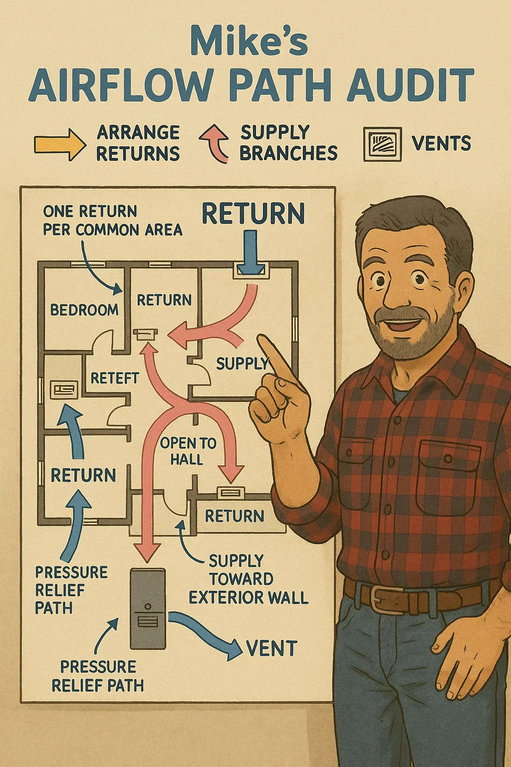 Mike’s Airflow Path Audit How to Arrange Returns, Supply Branches & Vents Before Installing Anything