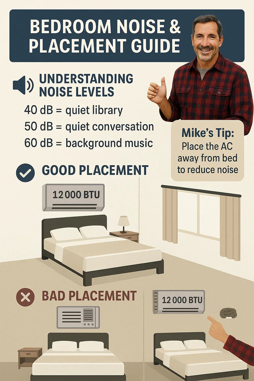 Noise & Placement Considerations Will a 12k BTU Wall AC Be Too Loud for Your Bedroom