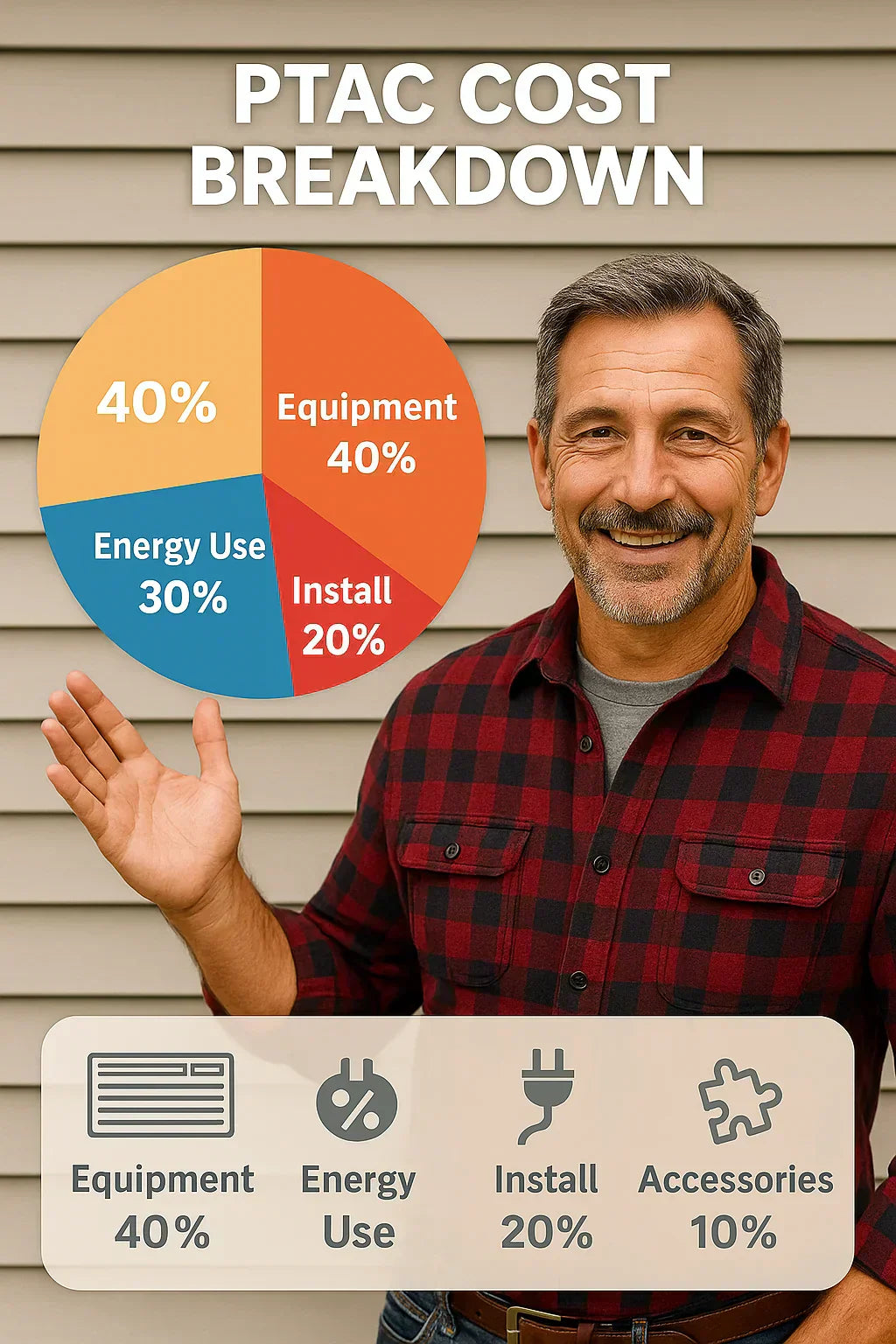 PTAC Cost Breakdown Equipment, Accessories, Install & Energy Use