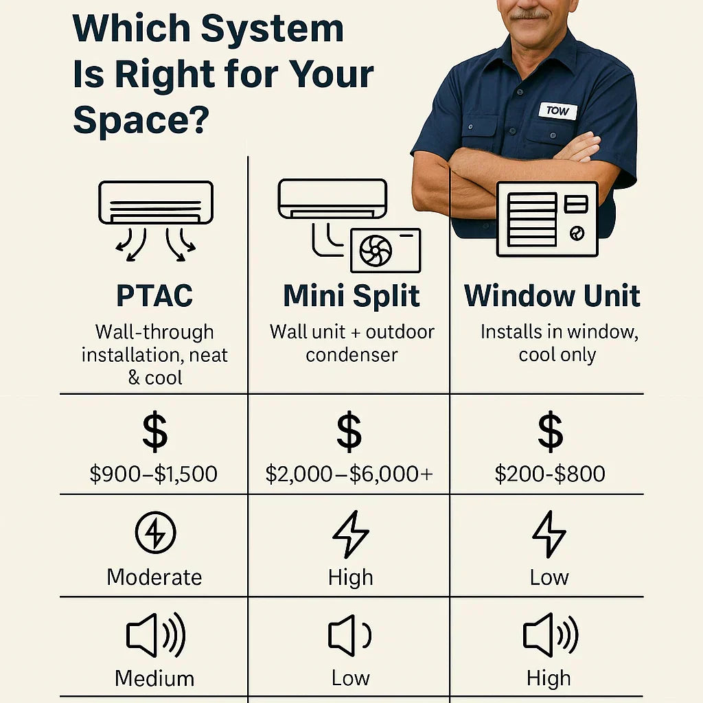 PTAC vs. Mini Split vs. Window Unit Which System Is Right for Your Space
